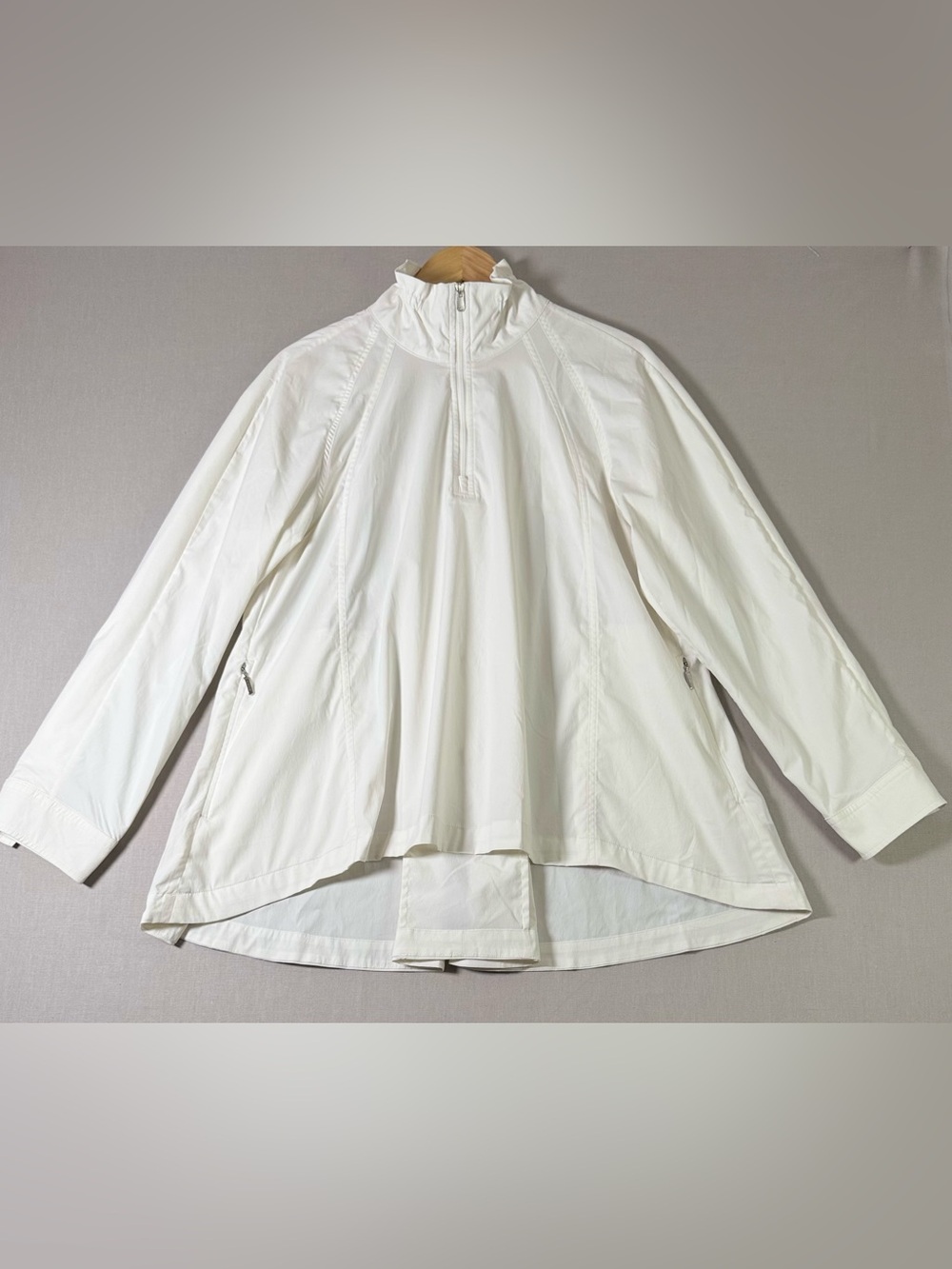 Athleta White High Low Swing Anorak Pullover Jacket Small